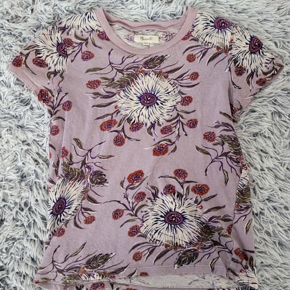 Madewell floral tee, size XXS